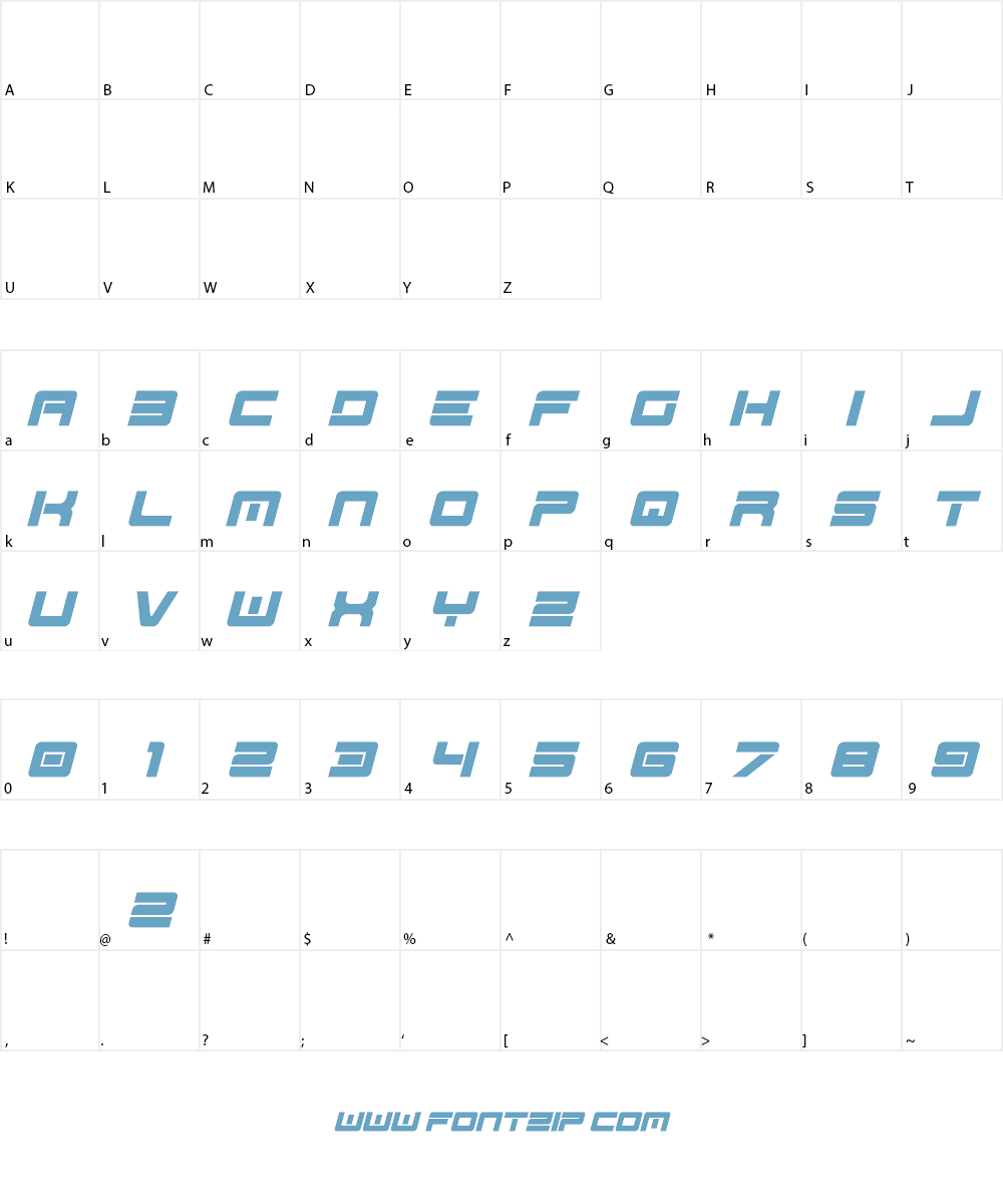 Spac3 - Tech v17 - Italic Font Character